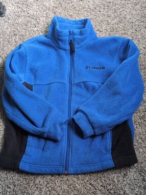 Boys Columbia Royal Blue and Black Full-Zip Fleece Jacket Size 6/7